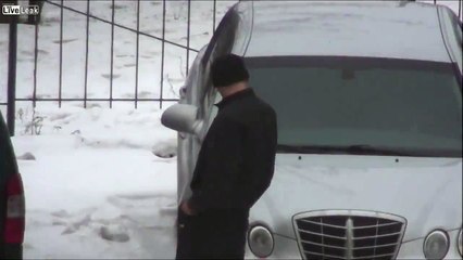 Man fights with a very strong enemy