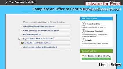 Listware for Excel Serial (Download Now 2015)