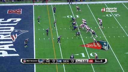 INTERCEPTADO!!!! Tom Brady perde chance de TD e Jeremy Lane quebra o braço na sequência do lance