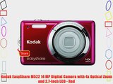 Kodak EasyShare M522 14 MP Digital Camera with 4x Optical Zoom and 2.7-Inch LCD - Red