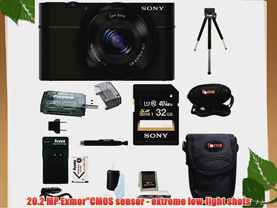 Sony Cyber-shot DSC-RX100 Digital Camera (Black) with 32GB Deluxe Accessory Bundle