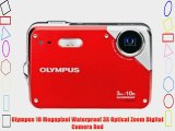 Olympus 10 Megapixel Waterproof 3X Optical Zoom Digital Camera Red