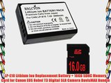 LP-E10 Lithium Ion Replacement Battery   16GB SDHC Memory Card for Canon EOS Rebel T3 Digital