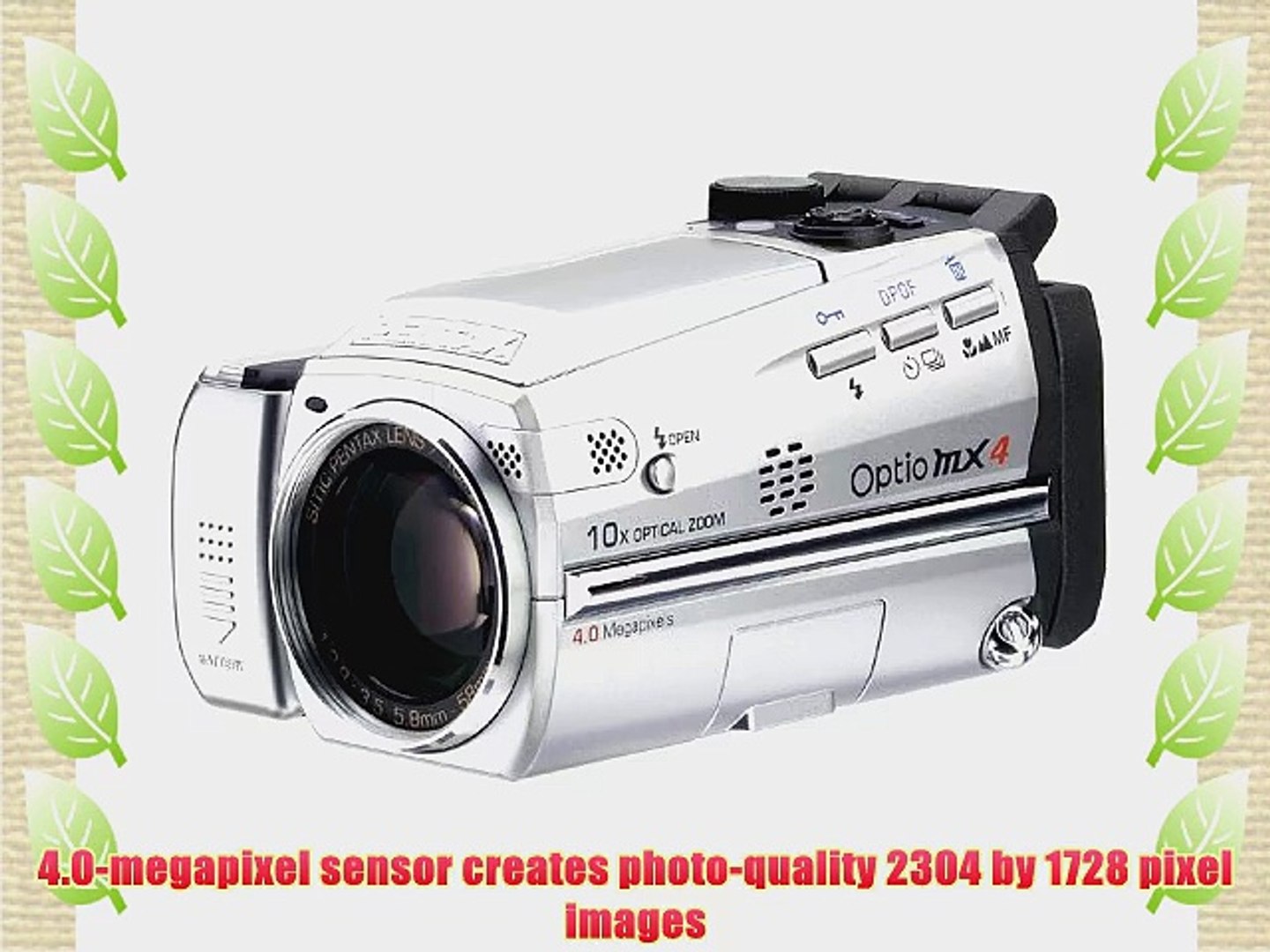 Pentax Optio MX4 4MP Digital Camera with 10x Optical Zoom - video