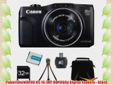 PowerShot SX700 HS 16.1MP HD 1080p Digital Camera Black 32GB Kit Includes Camera memory card