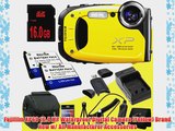 Fujifilm XP60 16.4 MP Waterproof Digital Camera (Yellow)   Two NP-45A Replacement Lithium Ion