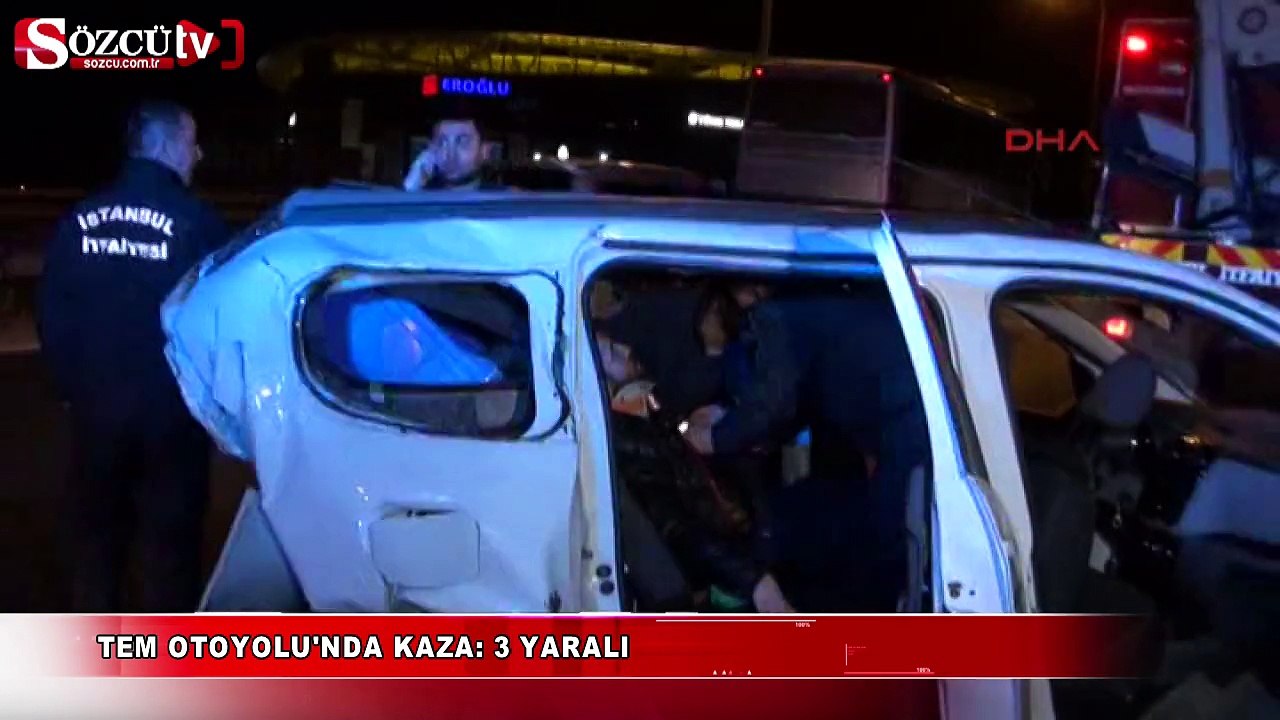 TEM'de korkutan kaza