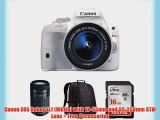 Canon EOS Rebel SL1 (White) with 18-55mm and 55-250mm STM Lens   Free Accessories