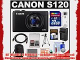 Canon PowerShot S120 Wi-Fi Digital Camera (Black) with 32GB Card   Case   Battery