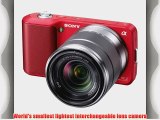 Sony Alpha NEX-3 Interchangeable Lens Digital Camera w/18-55mm Lens (Red)- 14.2 Mpix