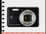 GE 1255W-BK 12MP Digital Camera with 5X Optical Zoom and 3.0-Inch LCD Screen with Auto Brightness