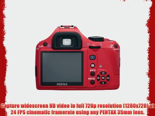 Pentax K-x 16203 Digital SLR Camera with DA L 18-55 and 50-200mm Lenses (Red)