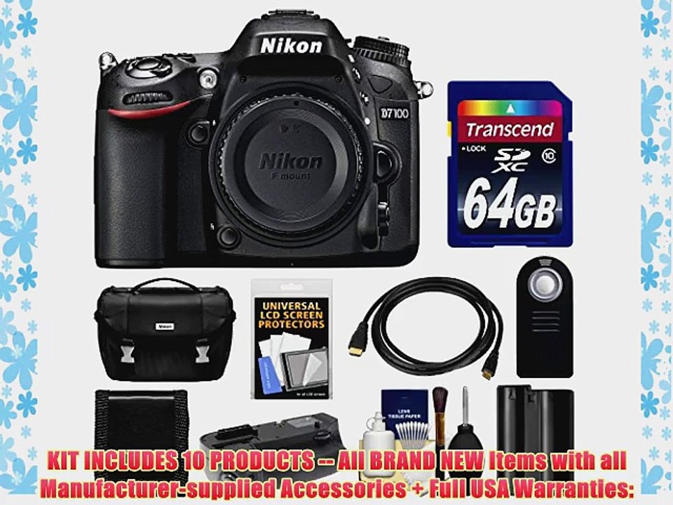 Nikon D7100 Digital SLR Camera Body with 64GB Card   Case   Battery
