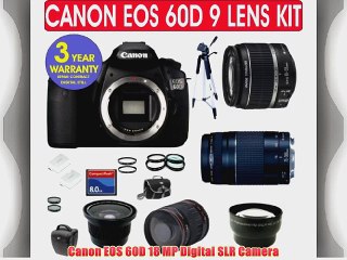 Canon EOS 60D Digital SLR Camera 9 Lens Camera Kit