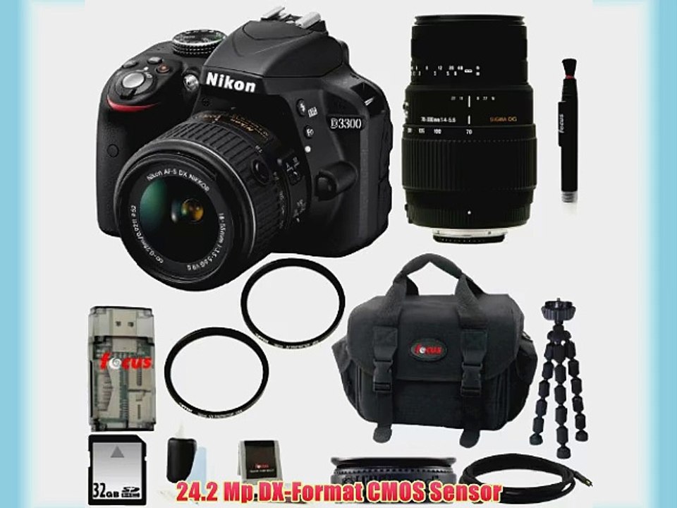Nikon D3300 DSLR Camera with 18-55mm Lens (Black)   Nikon 55-300MM F4.5-5.6G ED VR AF-S DX