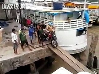 - Motorcycle fell down into the sea -