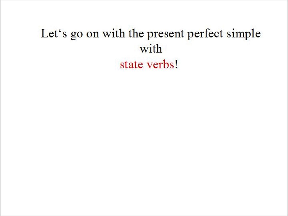 Part 3 The Present Perfect Simple with state words