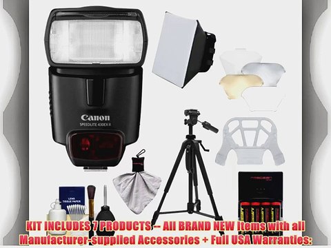 Canon Speedlite 430EX II Flash with Softbox Bounce Diffuser Batteries
