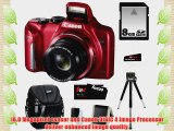Canon PowerShot SX170 IS 16MP Digital Camera with 16x Optical Zoom and 3-inch LCD in Red