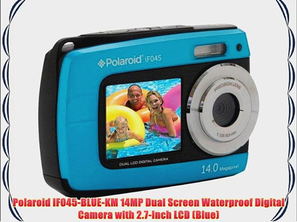 Polaroid IF045-BLUE-KM 14MP Dual Screen Waterproof Digital Camera with 2.7-Inch LCD (Blue)