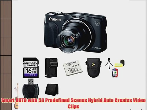 Canon PowerShot SX700 HS Digital Camera (Black) Bundle 2