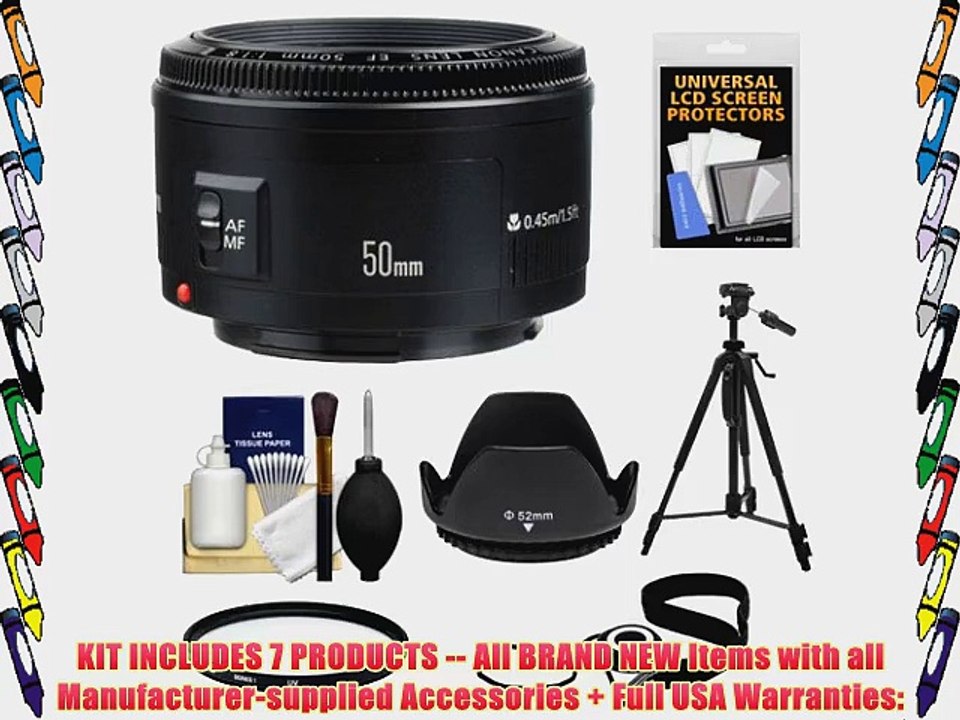 Canon EF 50mm f/1.8 II Lens   UV Filter   ES-62 Lens Hood   Tripod   Kit for EOS 6D 70D 5D