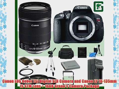 Canon EOS Rebel T5i Digital SLR Camera and Canon EF 18-135mm IS STM Lens 16GB Green's Camera