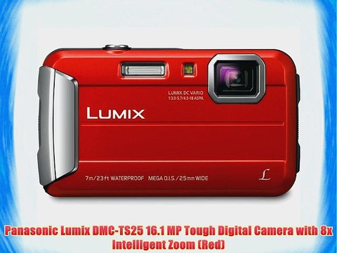 Panasonic Lumix DMC-TS25 16.1 MP Tough Digital Camera with 8x Intelligent Zoom (Red)