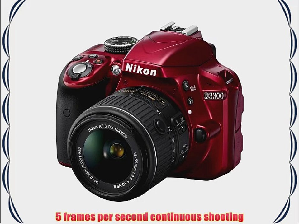 Nikon D3300 24.2 MP CMOS Digital SLR with AF-S DX NIKKOR 18-55mm f/3.5-5.6G VR II Zoom Lens