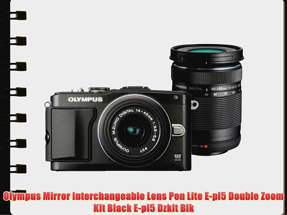 Olympus Mirror Interchangeable Lens Pen Lite E-pl5 Double Zoom Kit Black E-pl5 Dzkit Blk