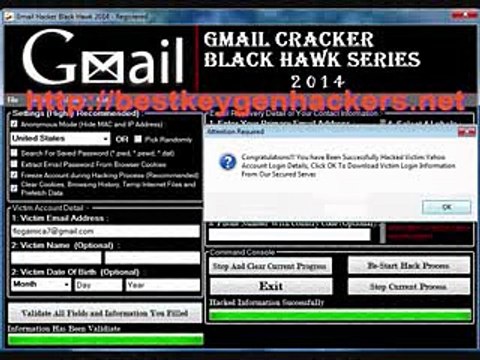 Gmail Hacker Black Hawk - hack any Gmail accounts within less time !