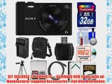 Sony Cyber-Shot DSC-WX350 Digital Camera (Black) with 32GB Card   Case   Battery/Charger