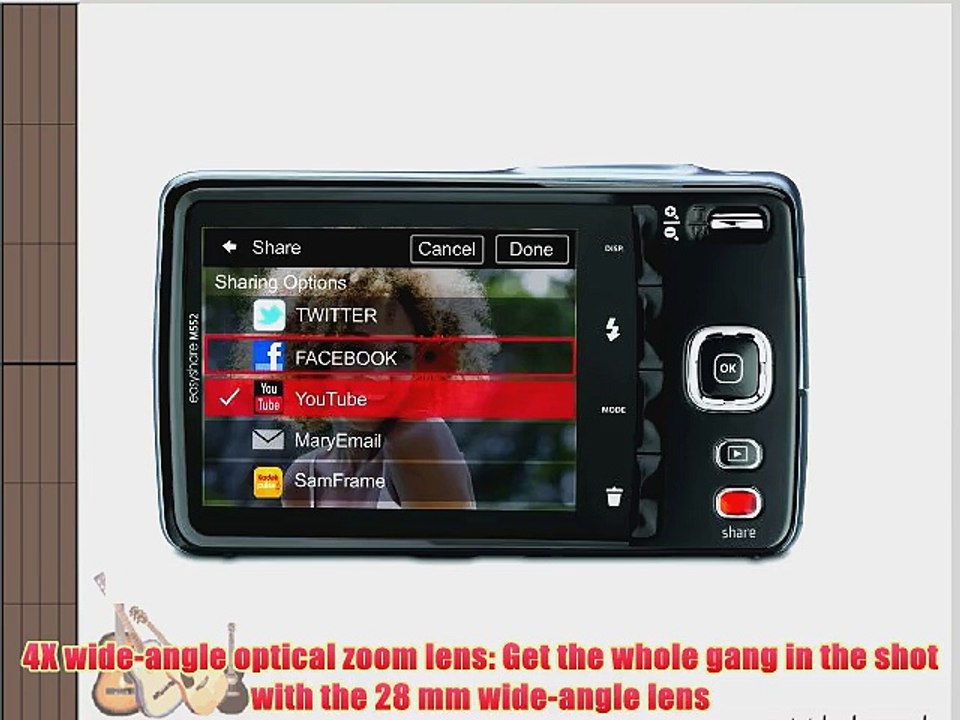 Kodak EasyShare M552 14 MP Digital Camera with 5x Optical Zoom and 2.7-Inch LCD - BlueGray