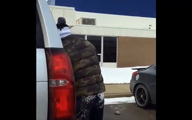 Floyd Mayweather had an old school snowball fight a couple