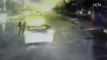 CCTV footage of man dragged 200 metres by taxi