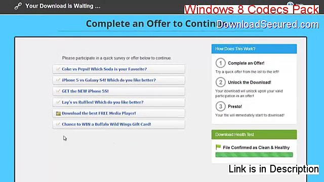 Windows 8 Codecs Pack Serial [Free of Risk Download]