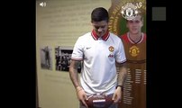 Super Bowl: Marcos Rojo Training with rugby ball Manchester United