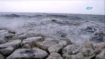 Dalgalar muhabiri devirdi