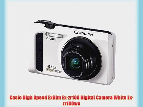 Casio High Speed Exilim Ex-zr100 Digital Camera White Ex-zr100we