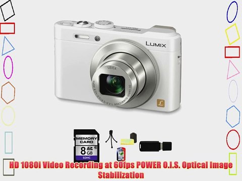 Panasonic Lumix DMC-LF1 DMC-LF1W 12 MP Digital Camera (White) 8GB SDHC Memory Card Table