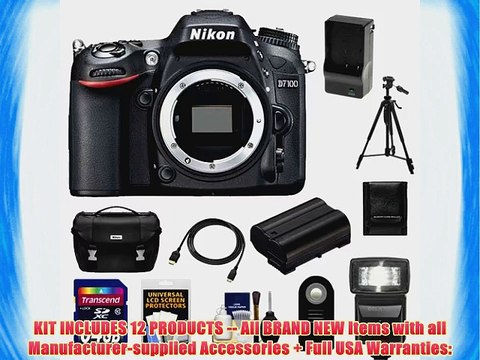 Nikon D7100 Digital SLR Camera Body with 64GB Card Battery