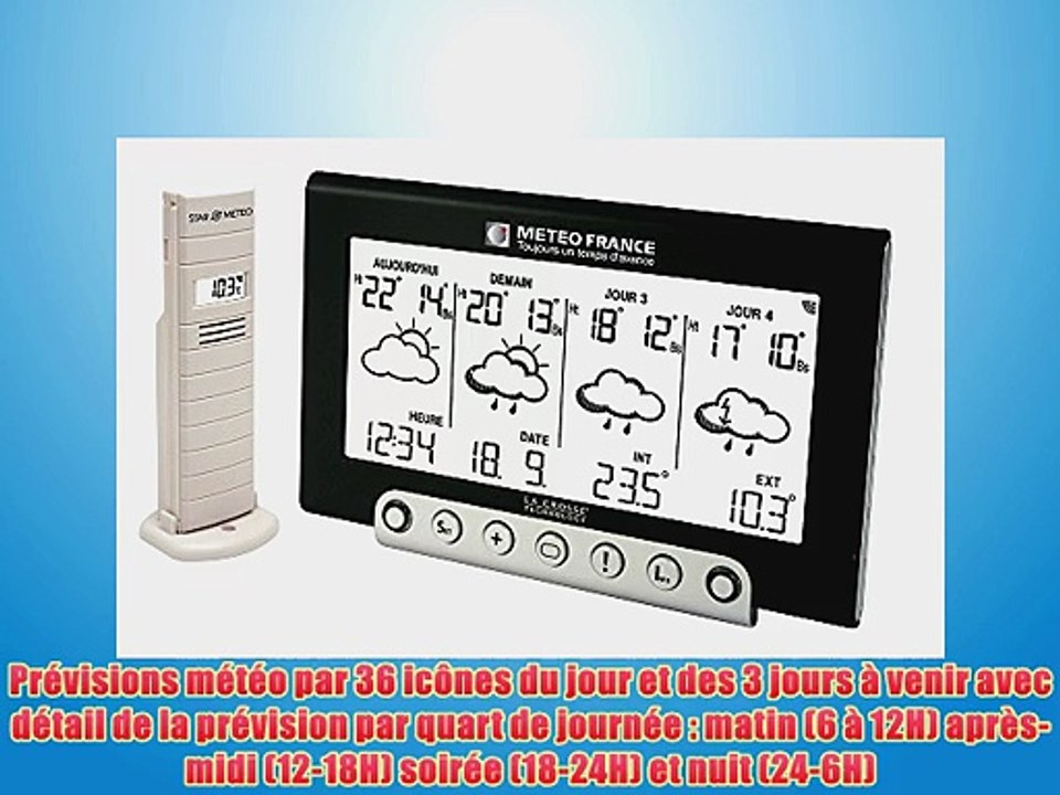 La Crosse Technology WD4925-BLA  Station M?t?o Barom?tre Noir 189 x 403 x 1208 cm