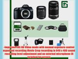 Canon EOS 60D Digital SLR Camera and Canon 55-250mm Lens and Canon 18-55mm Lens 16GB Green's