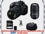 Nikon D5300 DX-Format 24.2 MP DSLR Camera 18-140mm Kit Lens and 55-300mm Lens Bundle - Includes