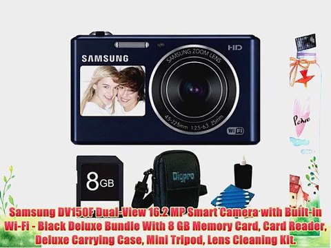 Samsung DV150F Dual-View 16.2 MP Smart Camera with Built-in Wi-Fi - Black Deluxe Bundle With