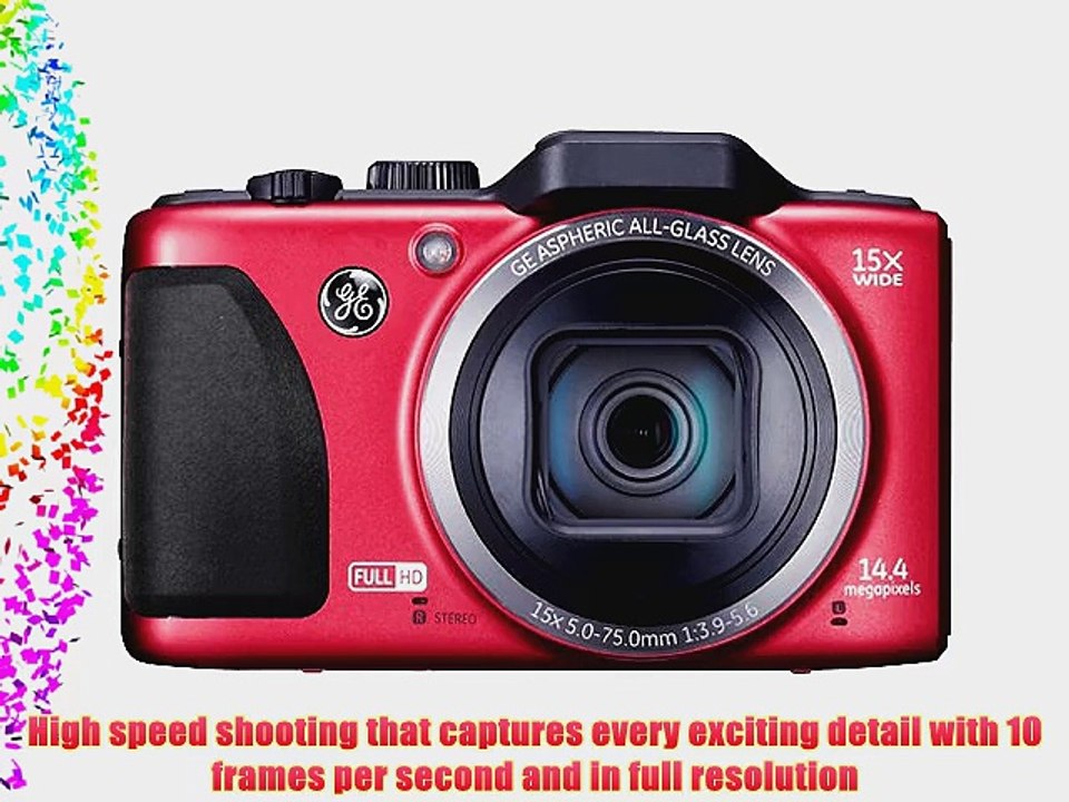 General Imaging Full-HD Digital Camera with 14.4MP CMOS 15X Optical Zoom 28mm Wide Angle Lens
