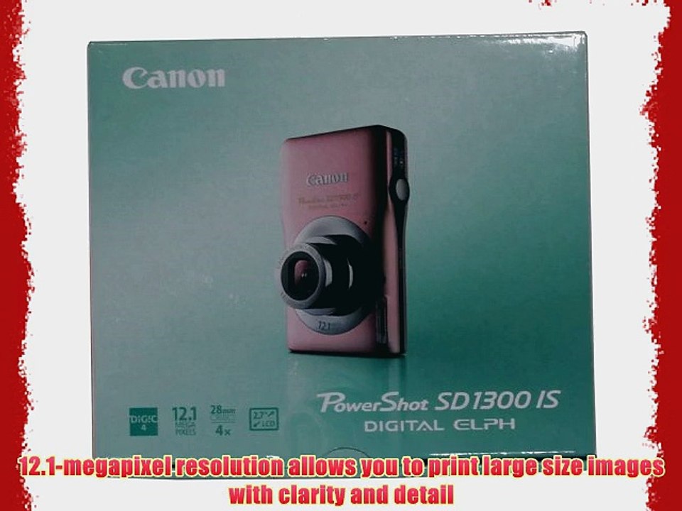 Canon PowerShot SD1300IS 12 MP Digital Camera with 4x Wide Angle Optical Image Stabilized Zoom