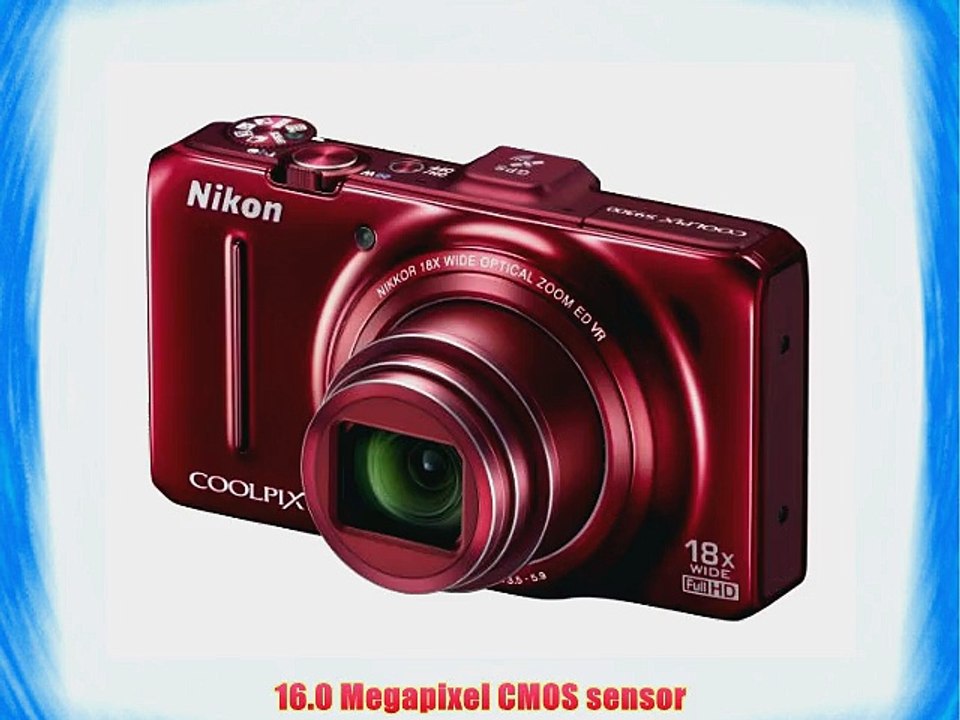 Nikon Coolpix S9300 16.0 MP Digital Camera - Red