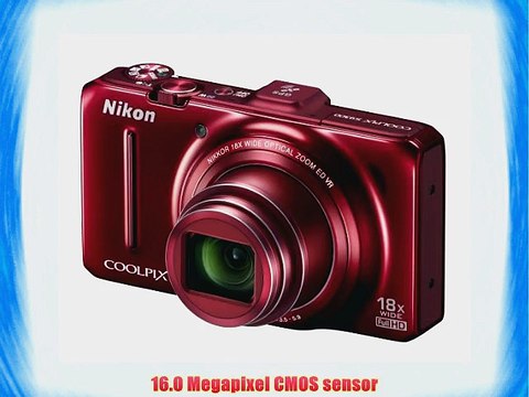 Nikon Coolpix S9300 16.0 MP Digital Camera - Red