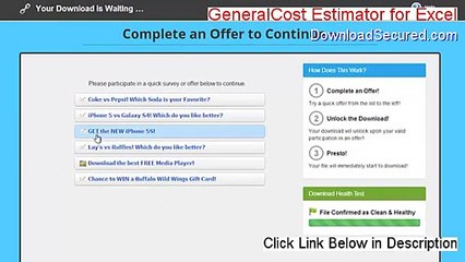 GeneralCost Estimator for Excel Download Free (Download Here 2015)